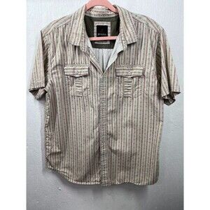PRANA MENS XLARGE SHORT SLEEVE BUTTON UP SHIRT